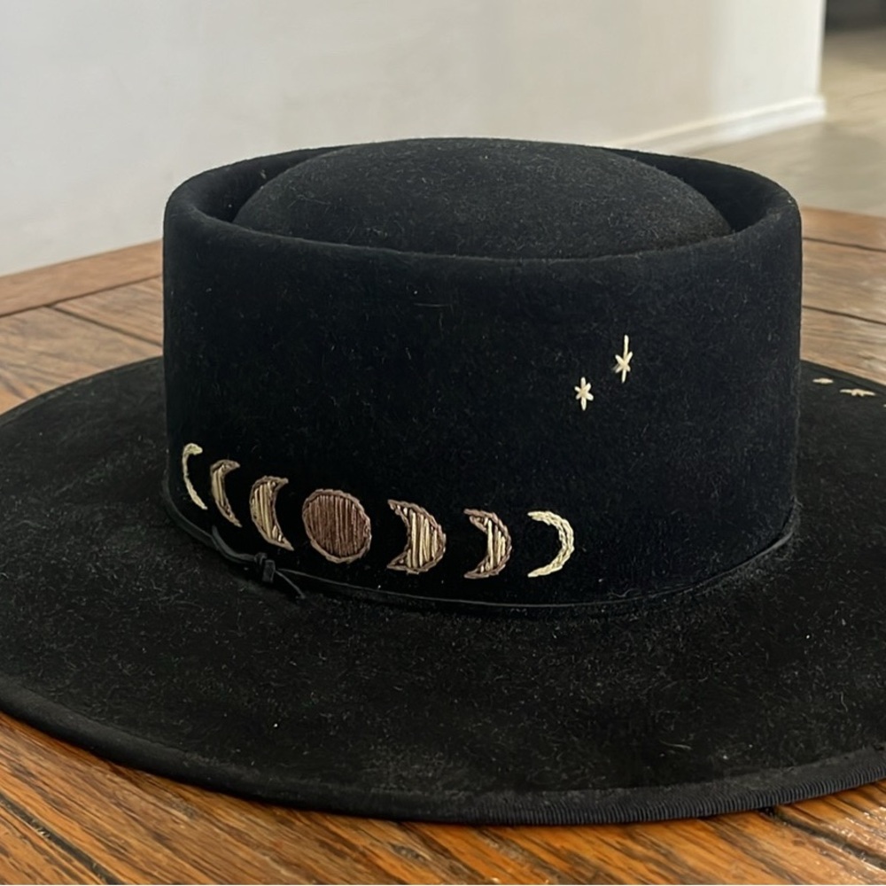 Black Embroidered Hat